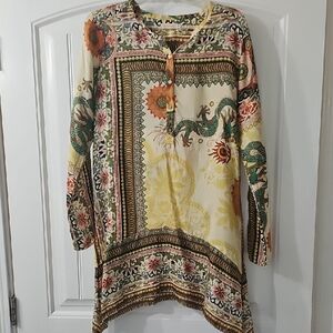Floral and Abstract Patterned Tunic